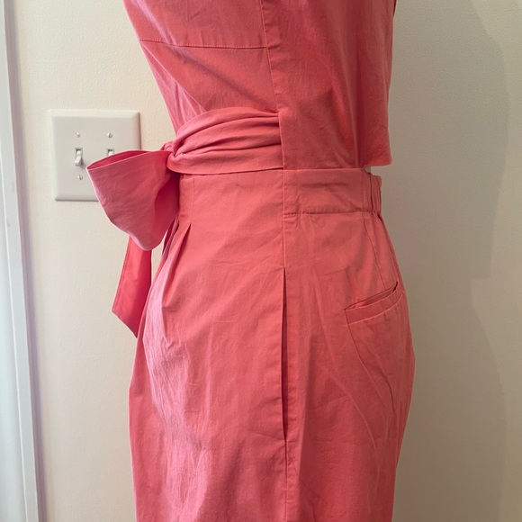 J. Crew Wrap-Tie Jumpsuit Bow Coral - Picture 8 of 16